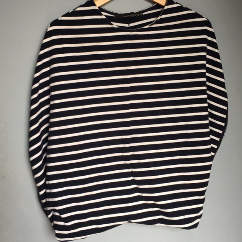 COLLEZIONE Striped Inside Out Poncho